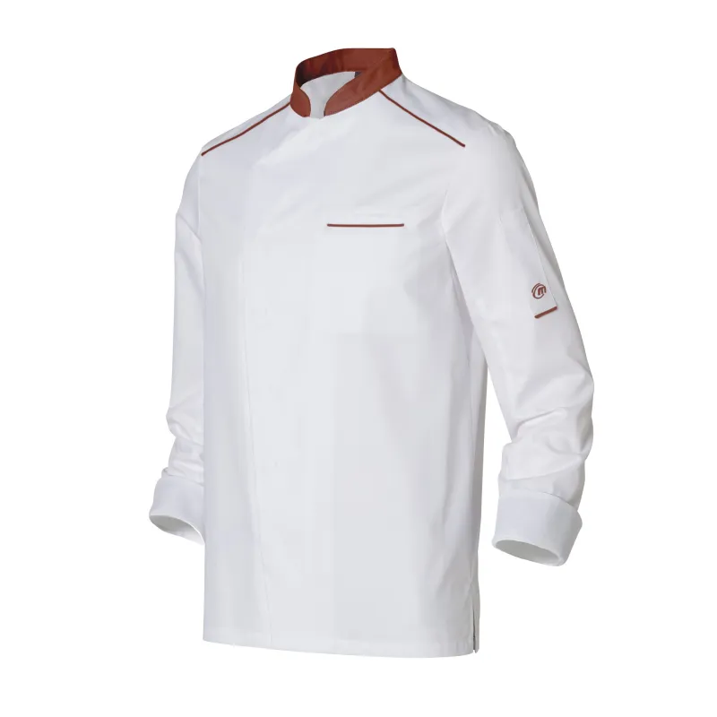 Veste de Cuisine Néospirit Homme ML Blanc & Terracota