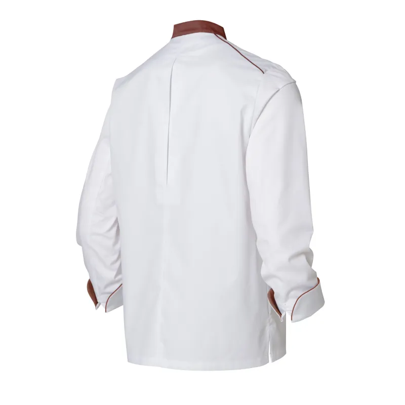 Veste de Cuisine Néospirit Homme ML Blanc & Terracota