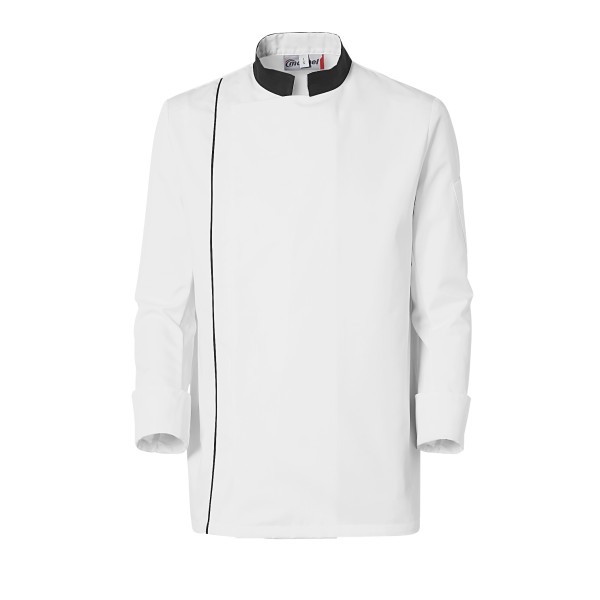 Veste de Cuisine Homme Ajik Manches Longues Blanc/Pointillés