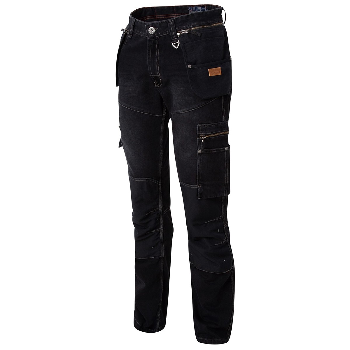 Jean genouillères poches holster denim black - Molinel