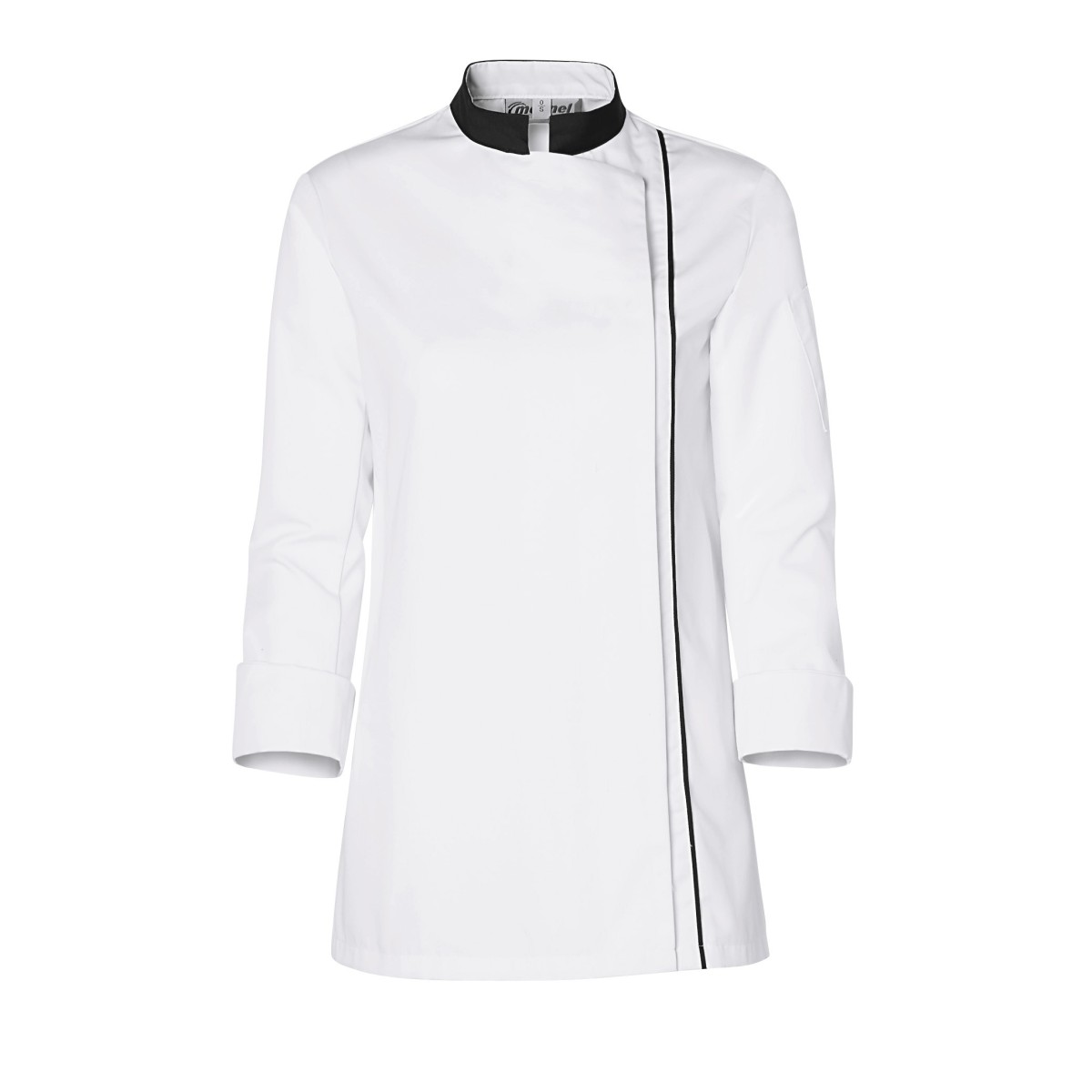 Veste de Cuisine Femme Ajik Manches Longues Blanc/Noir