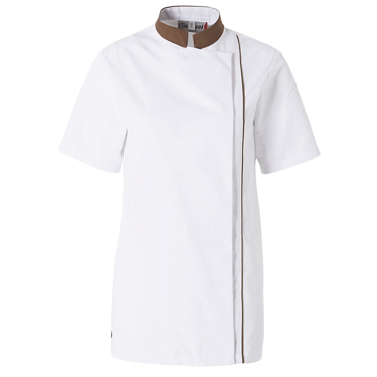 Veste de Cuisine Femme Ajik Manches Courtes Blanc/Guess Brown