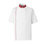 Veste de Cuisine Homme Ajik Manches Courtes Blanc/Rouge