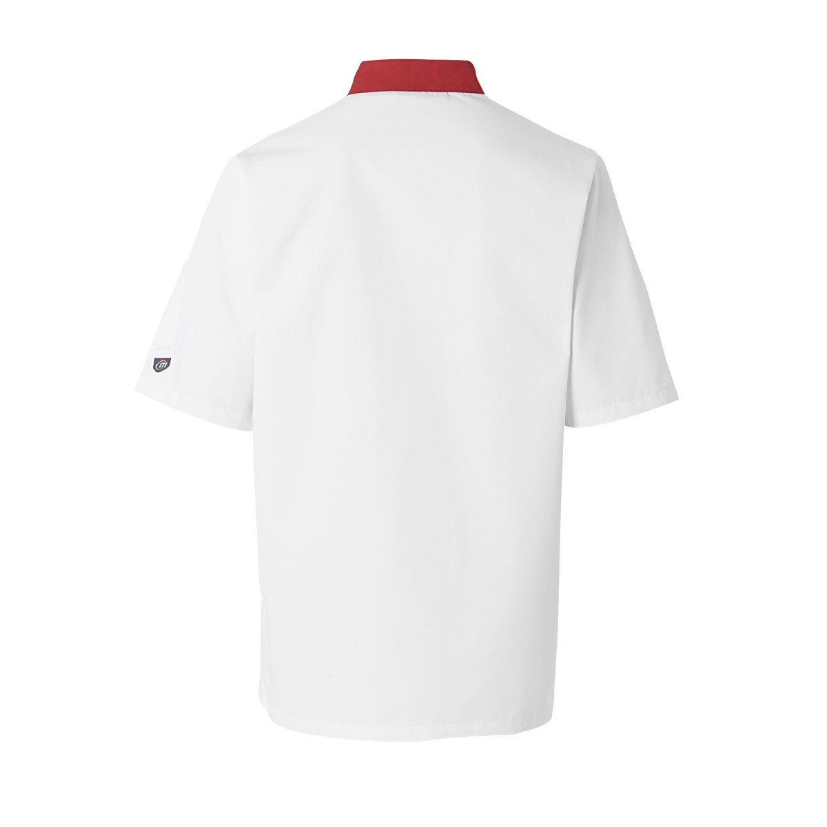 Veste de Cuisine Homme Ajik Manches Courtes Blanc/Rouge
