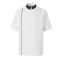 Ajik White/Black Men’s Short-Sleeved Chef’s Jacket