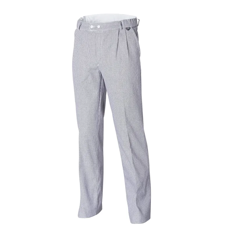 Pio Men’s White/Blue Chef’s Trousers – Comfortable | Molinel