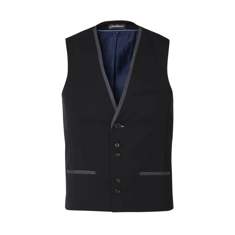 Fit'n Blue Men’s Black Service Waistcoat – For service professionals | Molinel