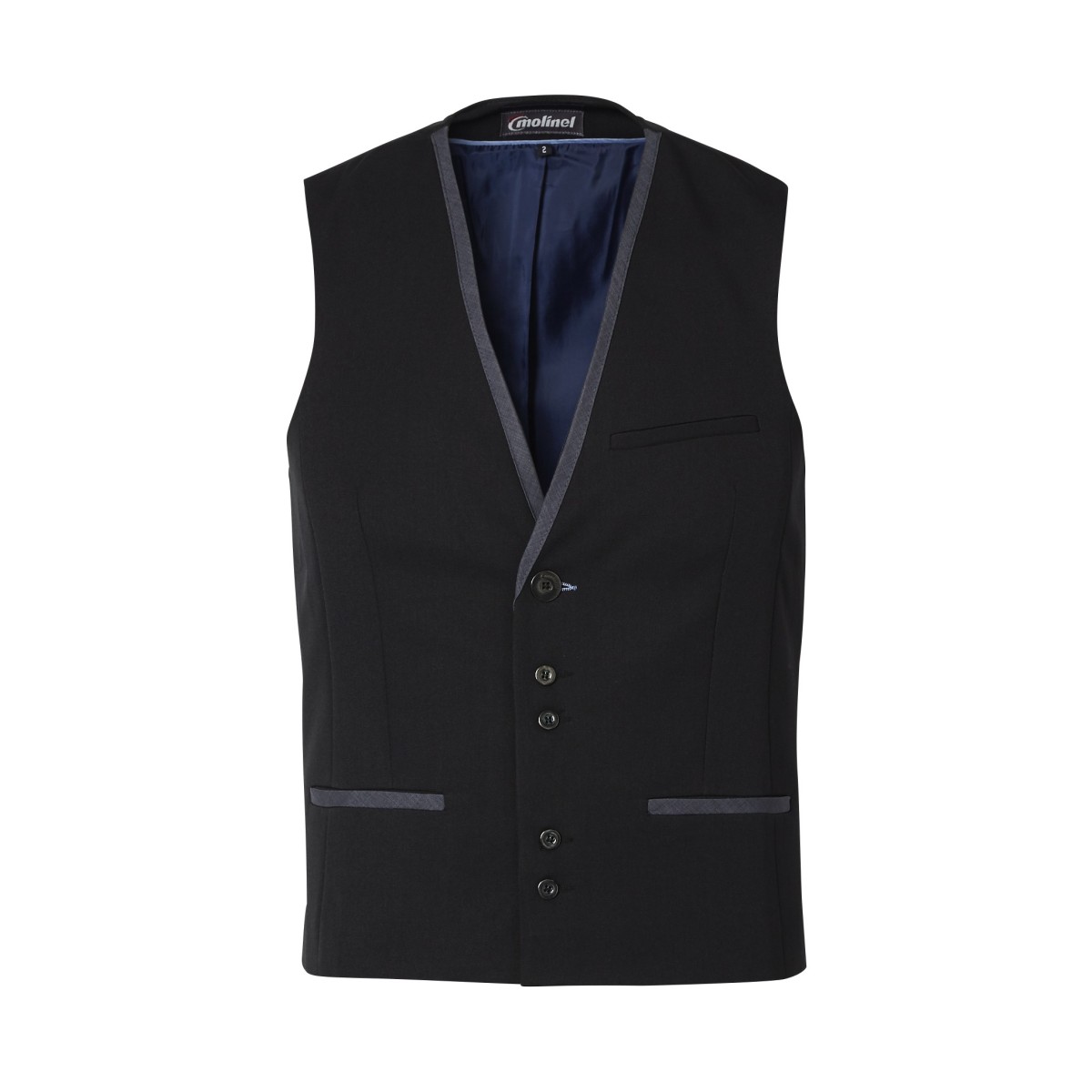 Fit'n Blue Men’s Black Service Waistcoat – For service professionals | Molinel
