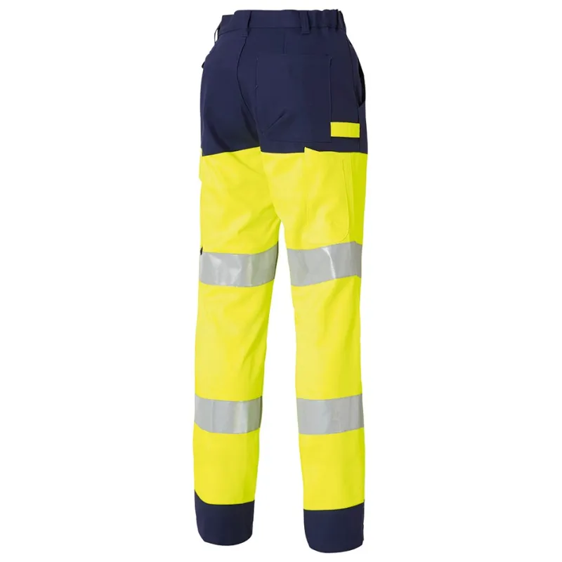 High Visibility Luklight Trousers Industrial Washing Yellow/Navy