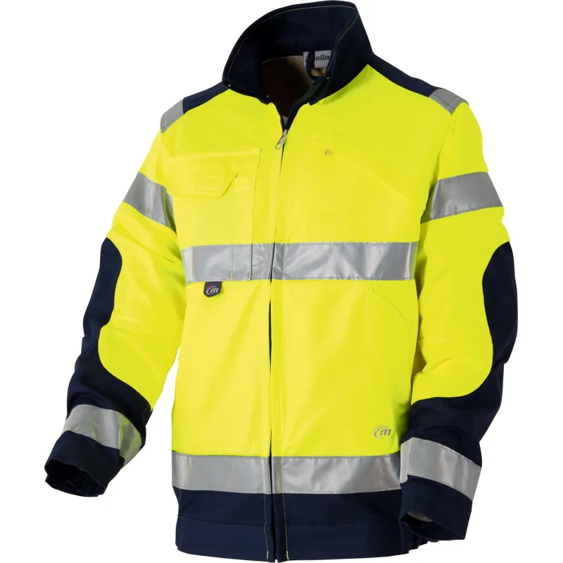 High Visibility Luklight Jacket Industrial Washing Yellow/Navy