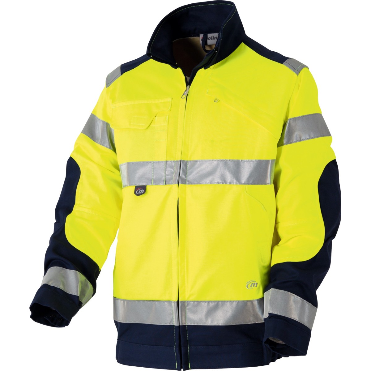 High Visibility Luklight Jacket Industrial Washing Yellow/Navy