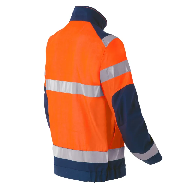 High Visibility Luklight Jacket Industrial Washing Orange/Navy