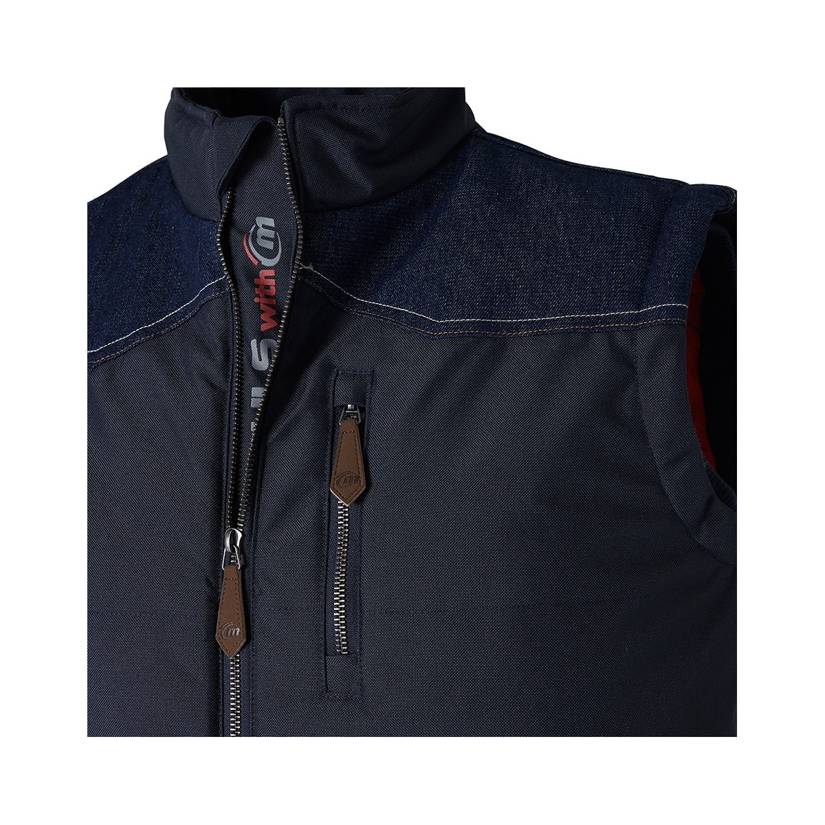 Bodywarmer Doudoune Denim Marine Molinel - Fin de Série