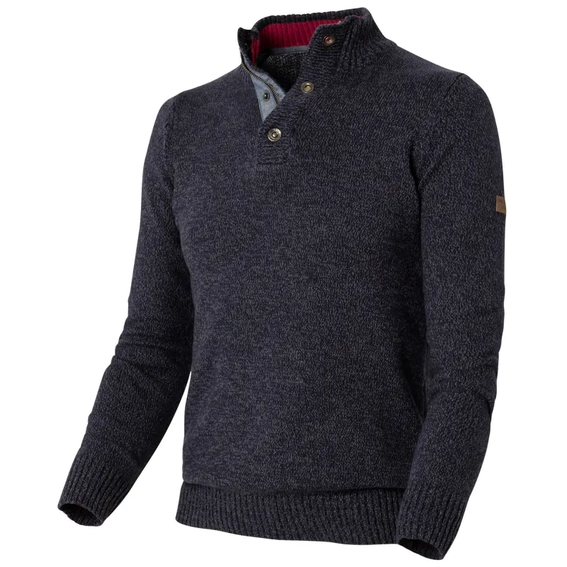 Denim high neck work sweater - Thermal comfort | Molinel