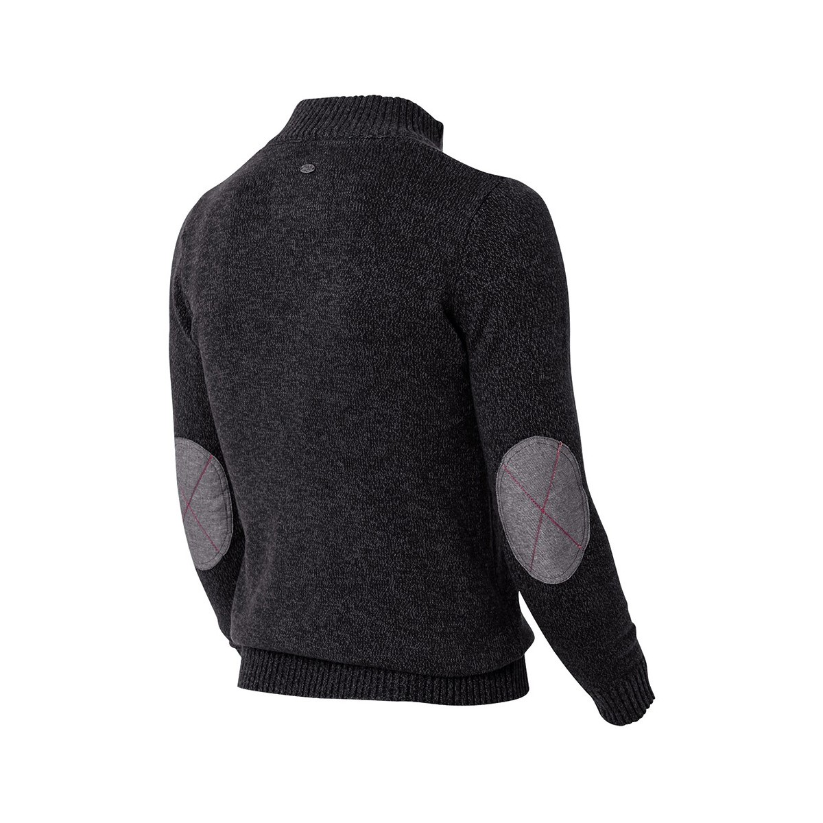 Pull Col Montant Denim Gris Mouliné Molinel - Fin de Série