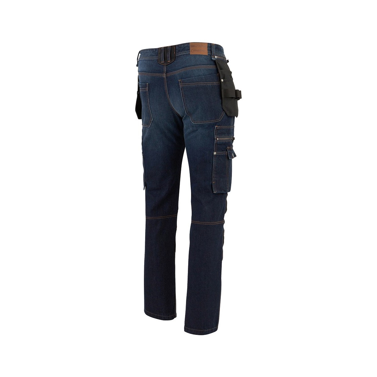 Jean genouillères poches holster denim brut - Molinel