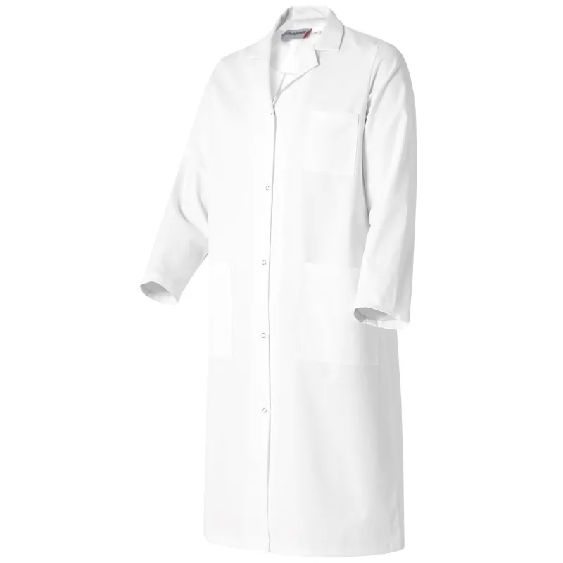 Women’s white straight-cut snap-fastening blouse – Length 110cm | Molinel