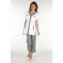 Tunique de Travail Femme Dina Blanc/Taupe