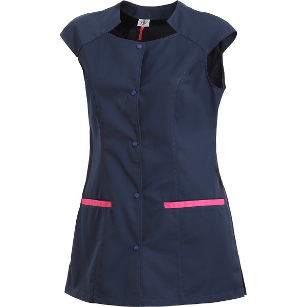 Tunique de Travail Femme Flavie Bleu Navy/Framboise