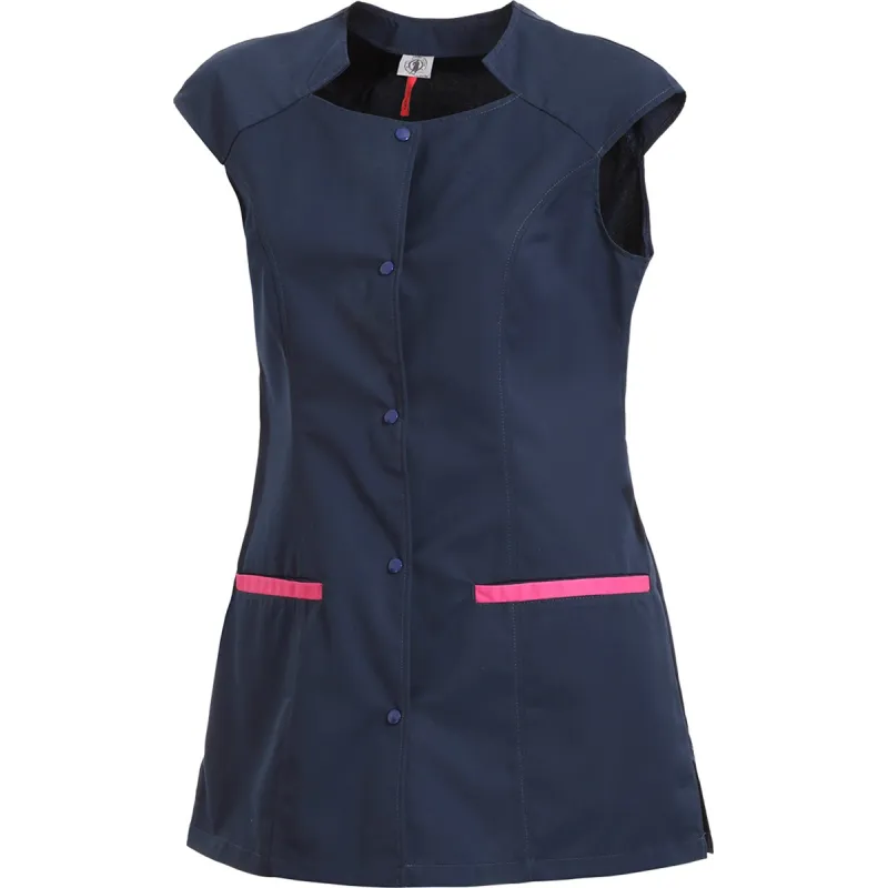 Tunique de Travail Femme Flavie Bleu Navy/Framboise