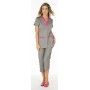 Tunique de Travail Femme Louna Taupe/Framboise