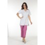 Tunique de Travail Femme Laurie Manches Courtes Gris Perle/Rosa