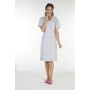 Blouse de Travail Femme Laurene Manches Courtes Gris Perle/Rosa