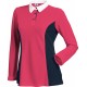 Polo de Travail Femme Dakota Manches Longues Rose Navy