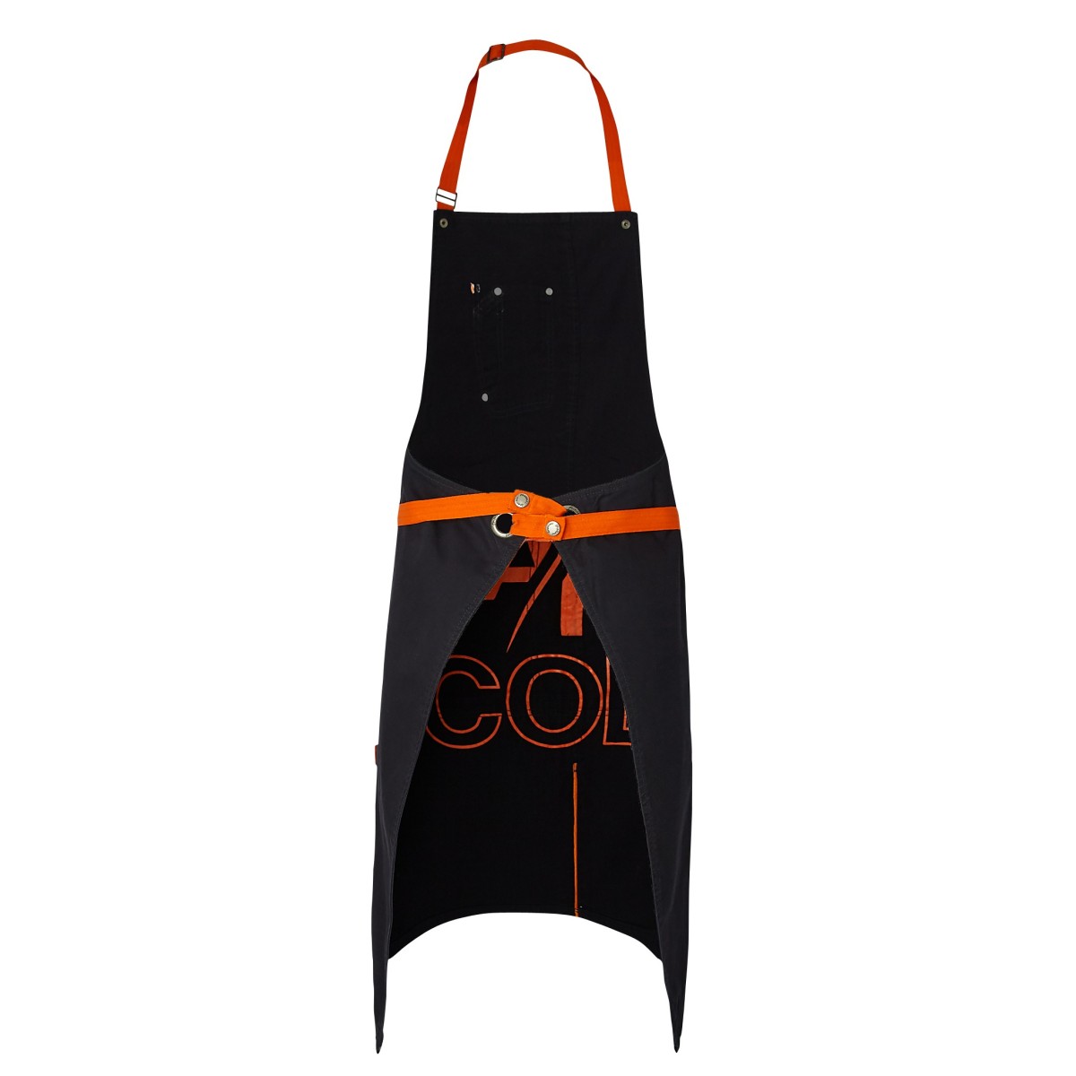 Tablier à Bavette 100% Coton Orange & Bleu Chill