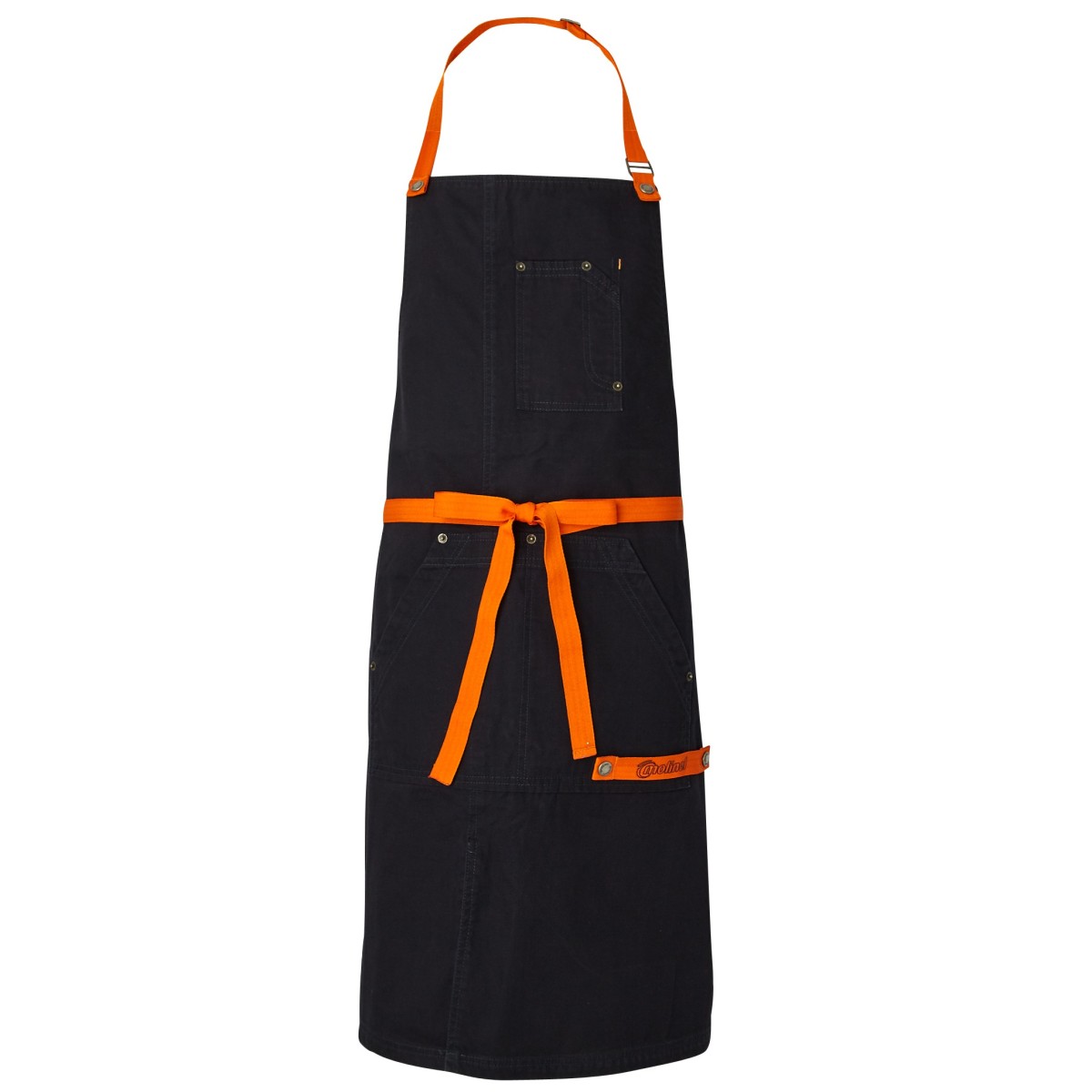 Tablier à Bavette 100% Coton Orange & Bleu Chill