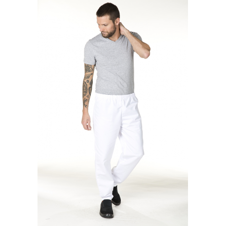 PANTALON BLANC MIXTE JAVA COTON