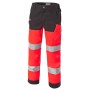 Luklight Neon Red/Charcoal High Visibility Work Trousers