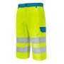 Fluorescent Yellow/Azure Blue Work Bermuda Shorts