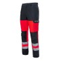 Pantalon Genouillères Safeline HV Rouge Fluo/Charbon