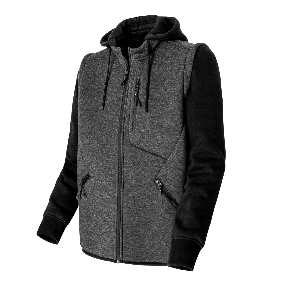Exowear Gilet à capuche unisexe, noir, XL