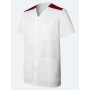 Valentin White/Burgundy Men's Work Tunic