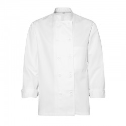 Veste Blanche de Cuisine PREMS Coton pour Homme à Manches Longues