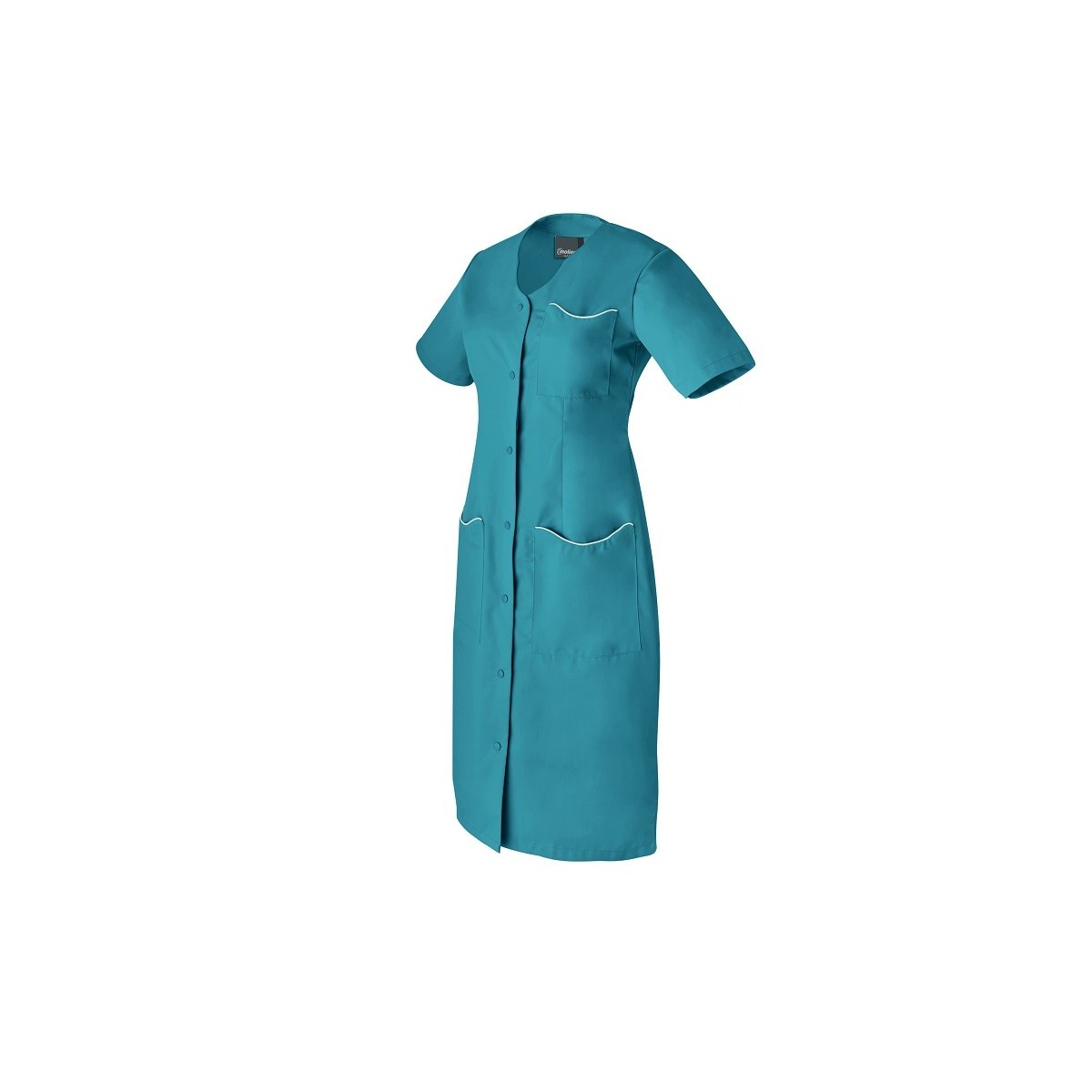 Blouses femme LAURENE MC Bleu Canard & Blanc