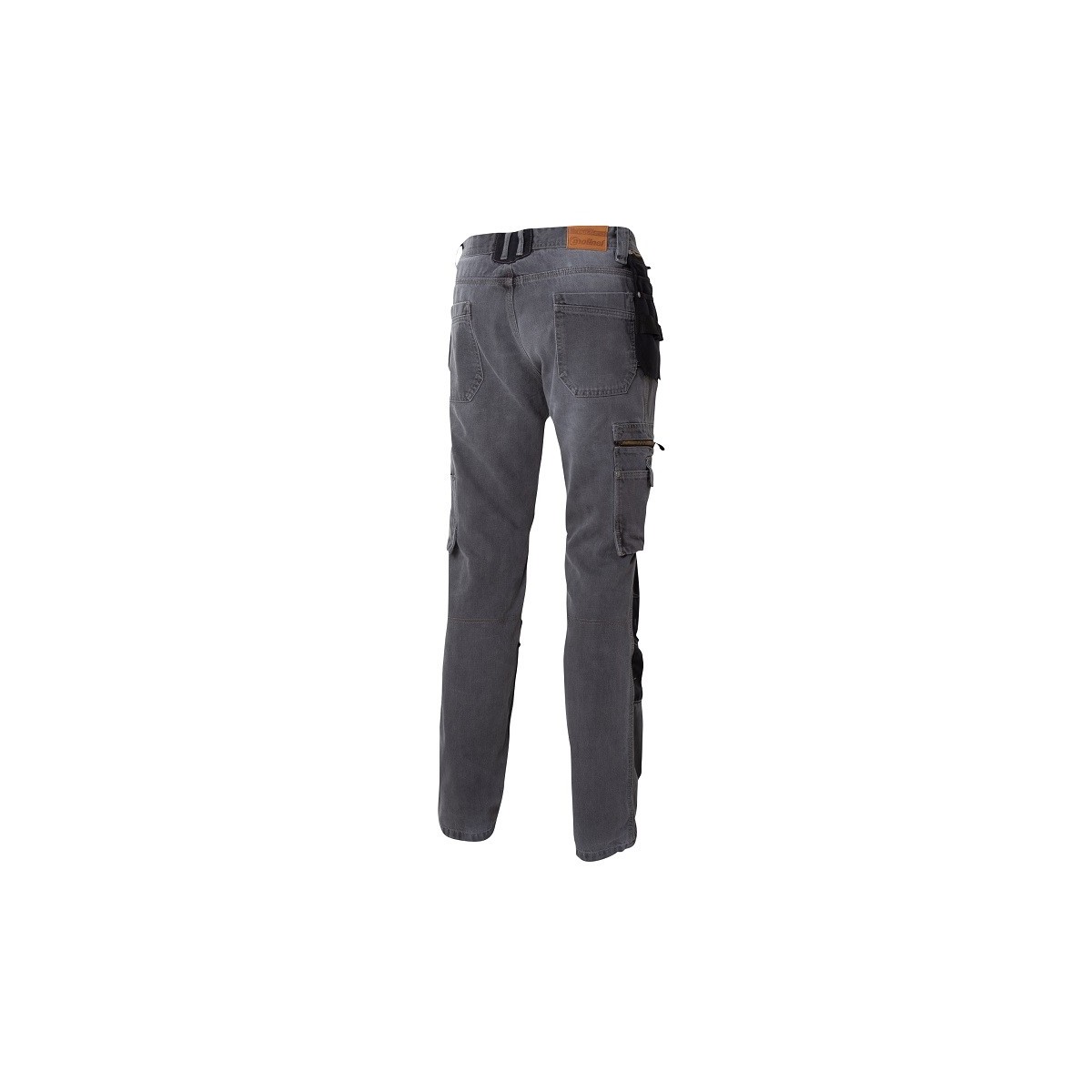 Jean genouillères poches holster denim gris - Molinel