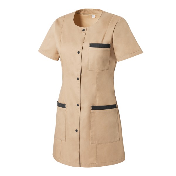 Carole Women's Short-Sleeved Work Tunic Mocha/Charcoal