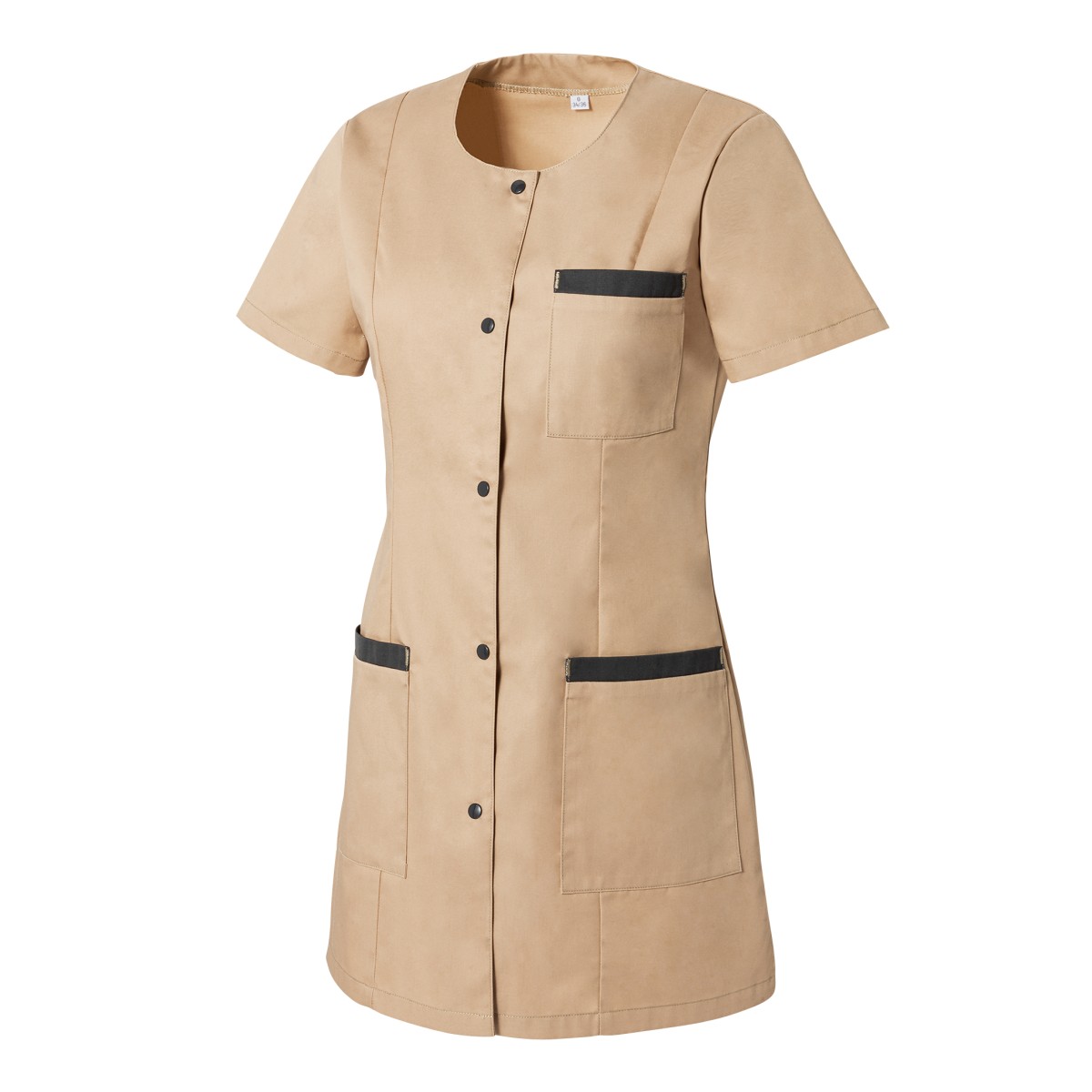 Carole Women's Short-Sleeved Work Tunic Mocha/Charcoal