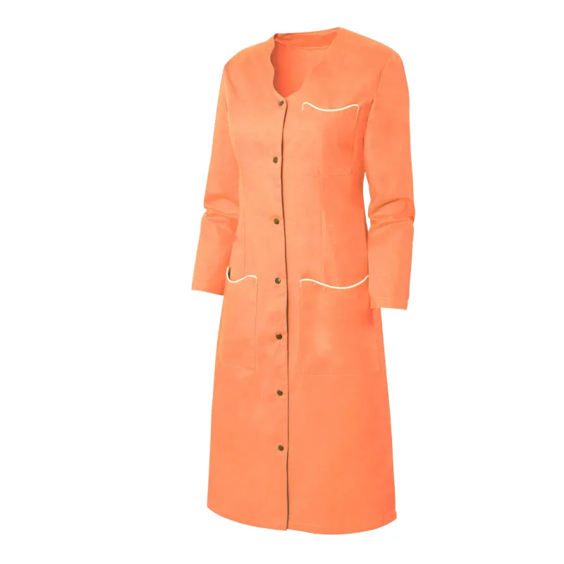 Blouse de Travail Femme Laurene Manches Transformables Fleur d'Oranger/Blanc