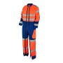 Luklight Neon Orange/Bugatti Blue High Visibility Double Zip Work Coverall