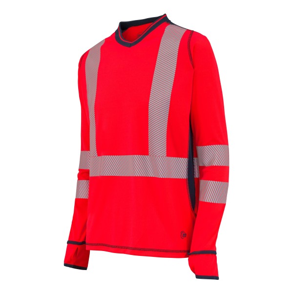 T-Shirt Haute Visibilité ML Luklight GRS Rouge fluo