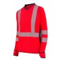 T-Shirt Haute Visibilité Manches Longues Luklight Rouge Fluo/Gris