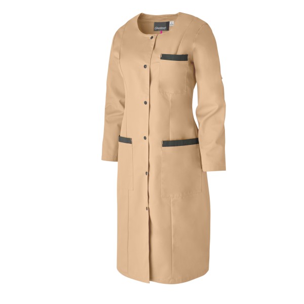Blouse de Travail Femme Caroline Manches Transformables Moka/Charbon