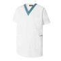 Tunique de travail mixte Everest Blanc & Bleu paon
