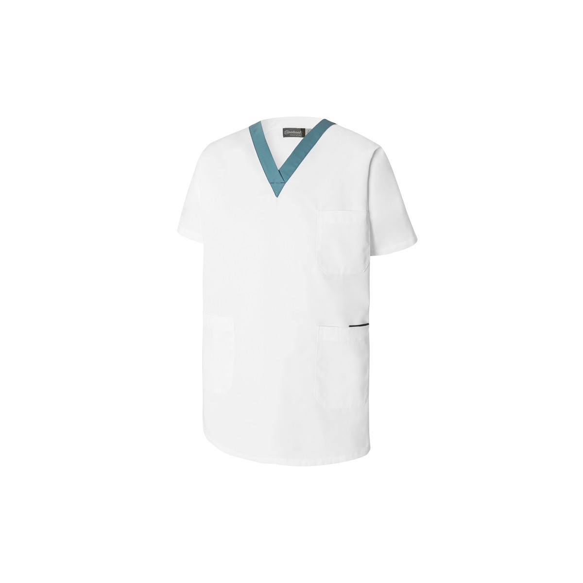 Tunique de travail mixte Everest Blanc & Bleu paon