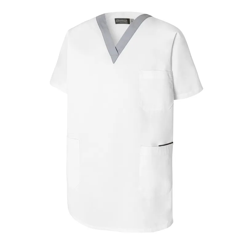 Tunique de travail mixte Everest Blanc & Gris perle