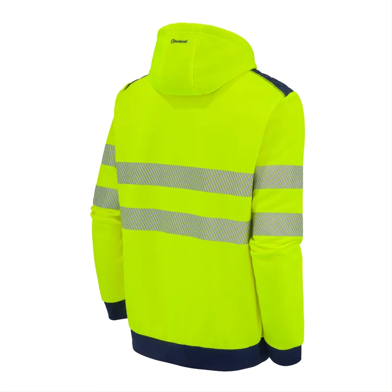 Achat Sweat HV zippé capuche LukLight GRS® jaune / marine - Vêtement de travail professionnel - Molinel